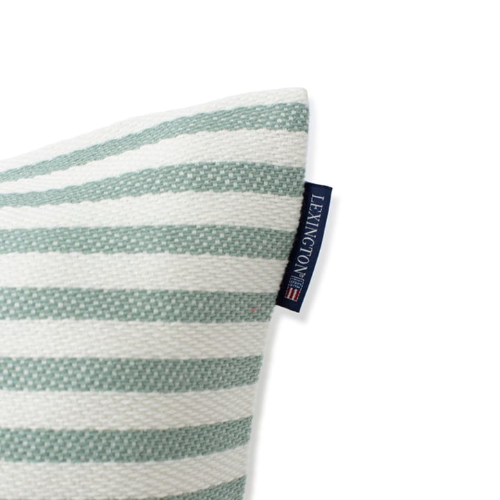 Block Striped Recycled Cotton cushion cover 50x50 cm - green - Lexington