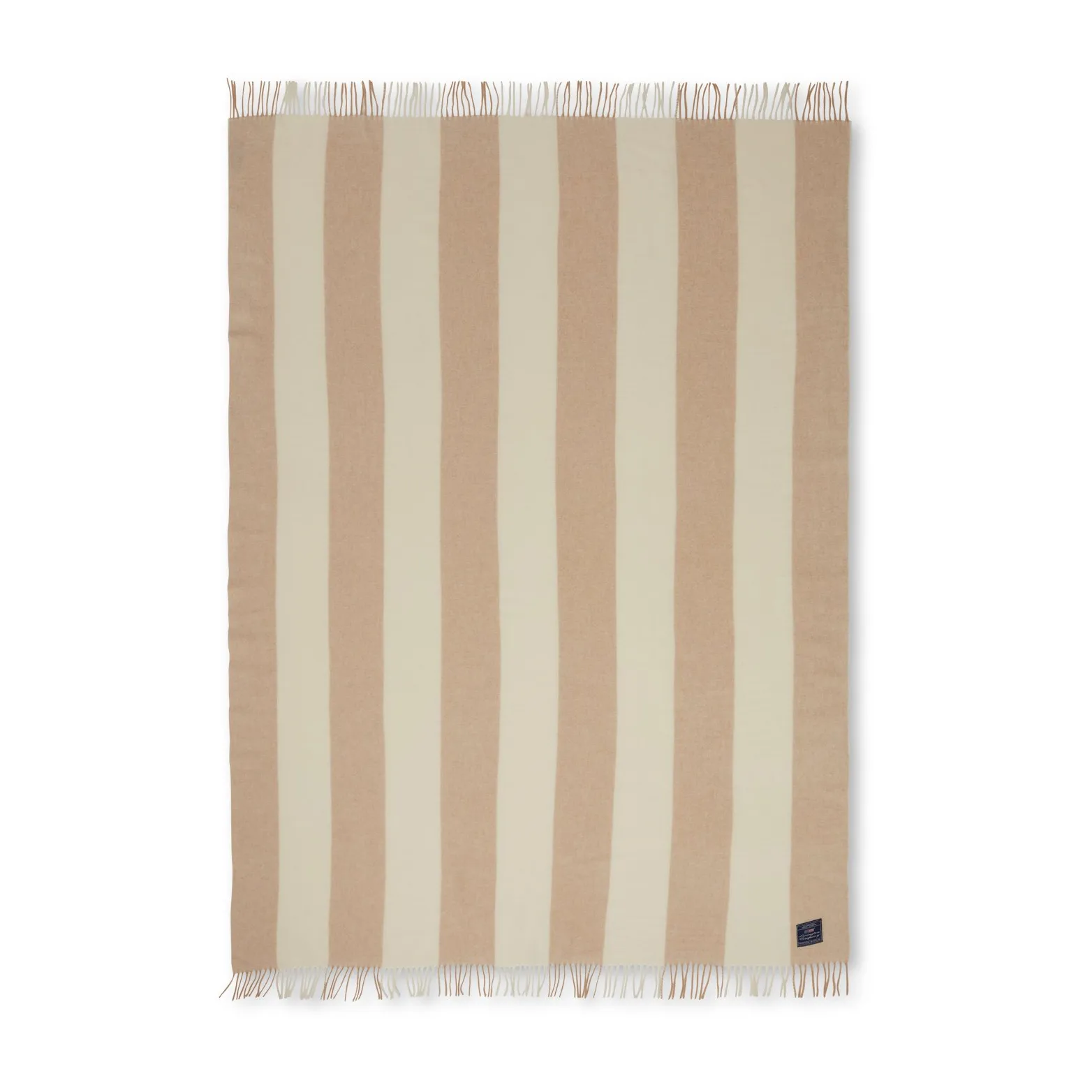 Block Striped Recycled Wool throw 130x170 cm, Oat-White Lexington