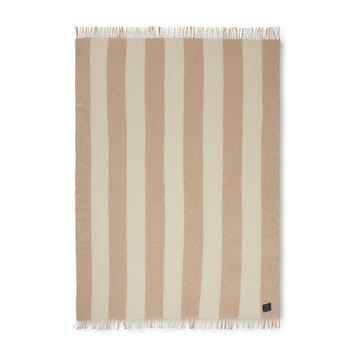 Block Striped Recycled Wool throw 130x170 cm - Oat-White - Lexington
