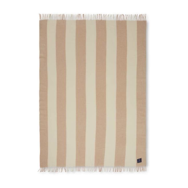 Block Striped Recycled Wool throw 130x170 cm - Oat-White - Lexington