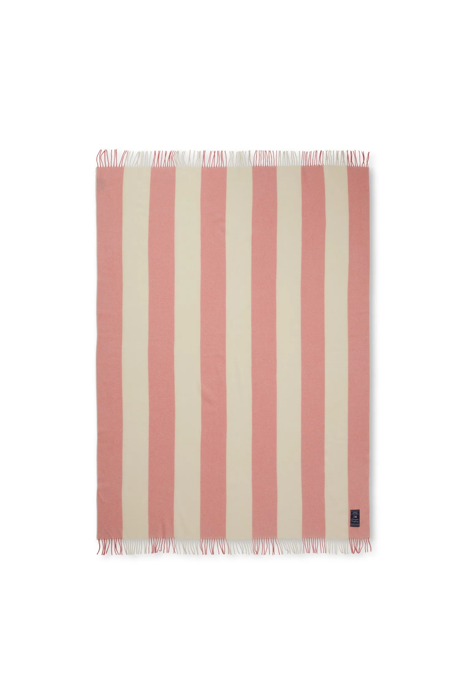 Block striped throw recycled wool, Pink Lexington