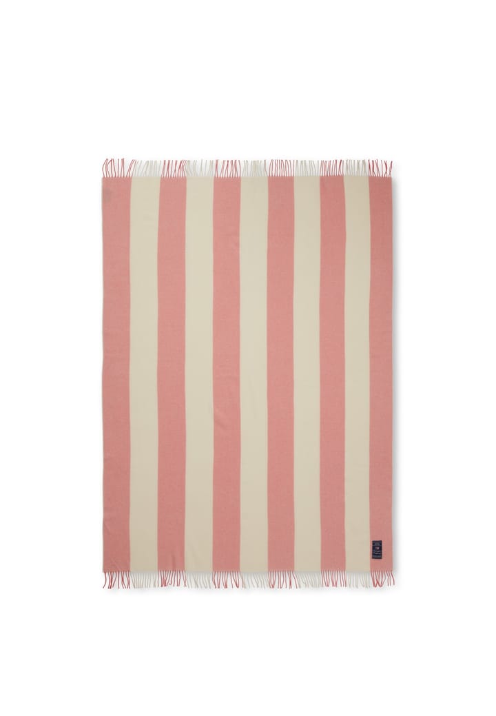 Block striped throw recycled wool - Pink - Lexington
