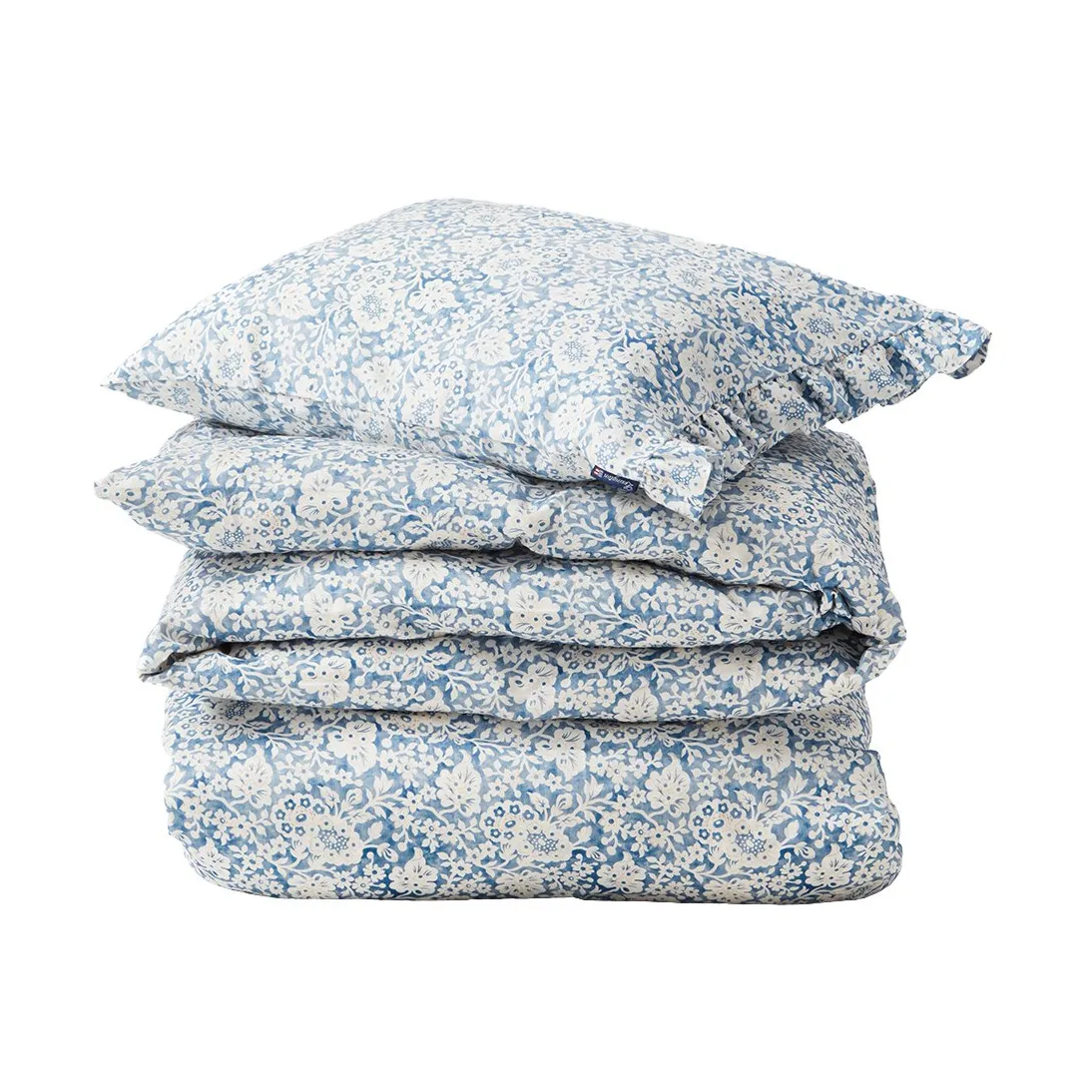 Blue Floral Printed Cotton Sateen bed set, 50x60 cm, 150x210 cm Lexington
