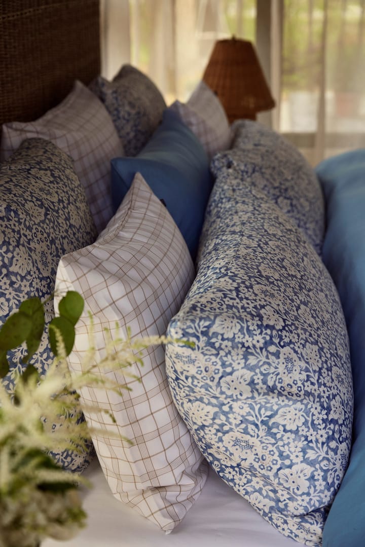 Blue Floral Printed Cotton Sateen bed set - 50x60 cm, 150x210 cm - Lexington