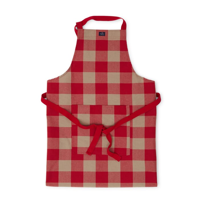 Checked apron 80x105 cm - Red-beige - Lexington