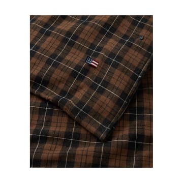 Checked Cotton Flannel duvet cover 150x210 cm - Brown-dark grey - Lexington