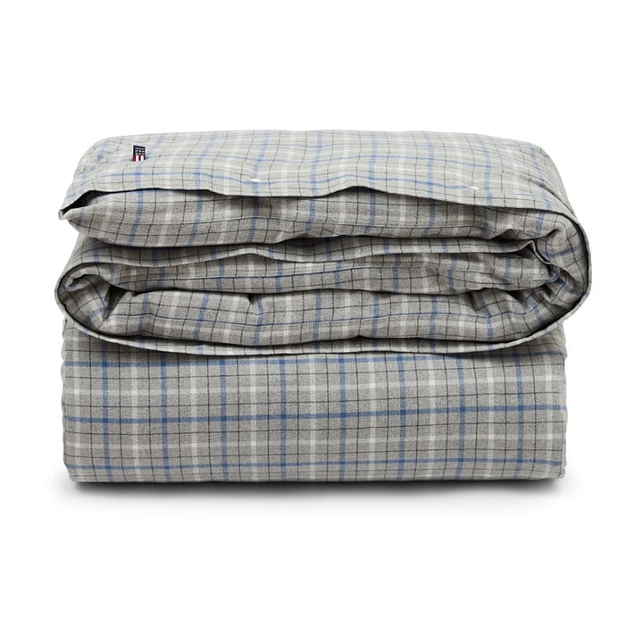 Checked Cotton Flannel duvet cover 150x210 cm, Grey-blue Lexington