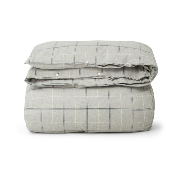 Checked Cotton Flannel duvet cover 150x210 cm - Light grey-dove - Lexington