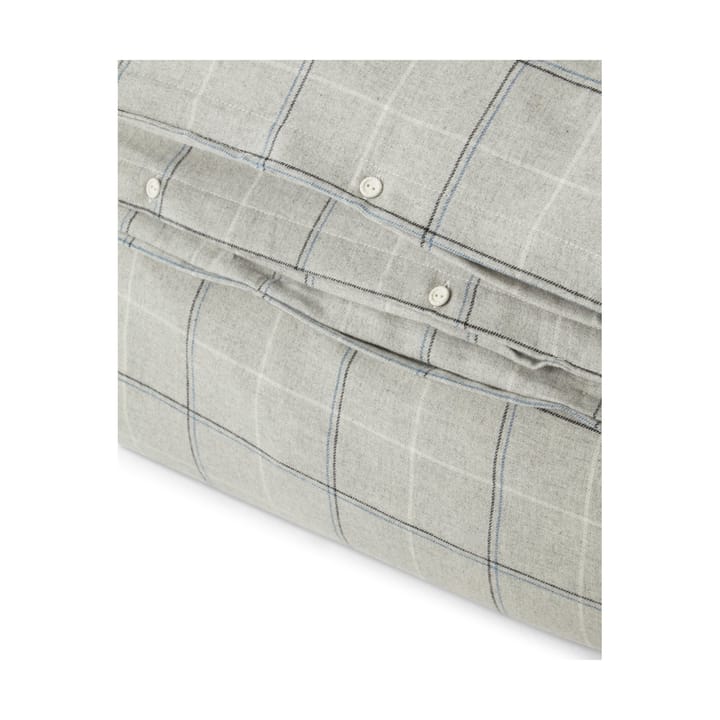 Checked Cotton Flannel duvet cover 150x210 cm, Light grey-dove Lexington