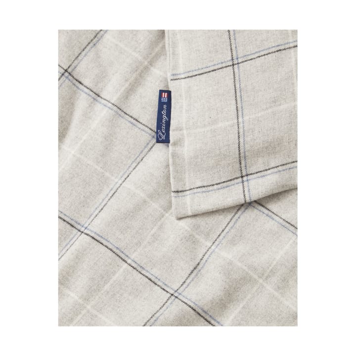 Checked Cotton Flannel duvet cover 150x210 cm, Light grey-dove Lexington