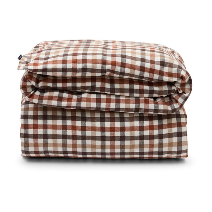 Checked Cotton Flannel duvet cover 150x210 cm - Rust brown-white - Lexington