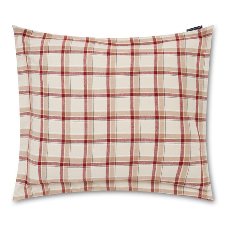 Checked Cotton Flannel pillowcase 50x60 cm - beige-red - Lexington