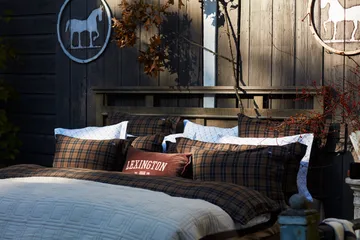 Checked Cotton Flannel pillowcase 50x60 cm - Brown-dark grey - Lexington