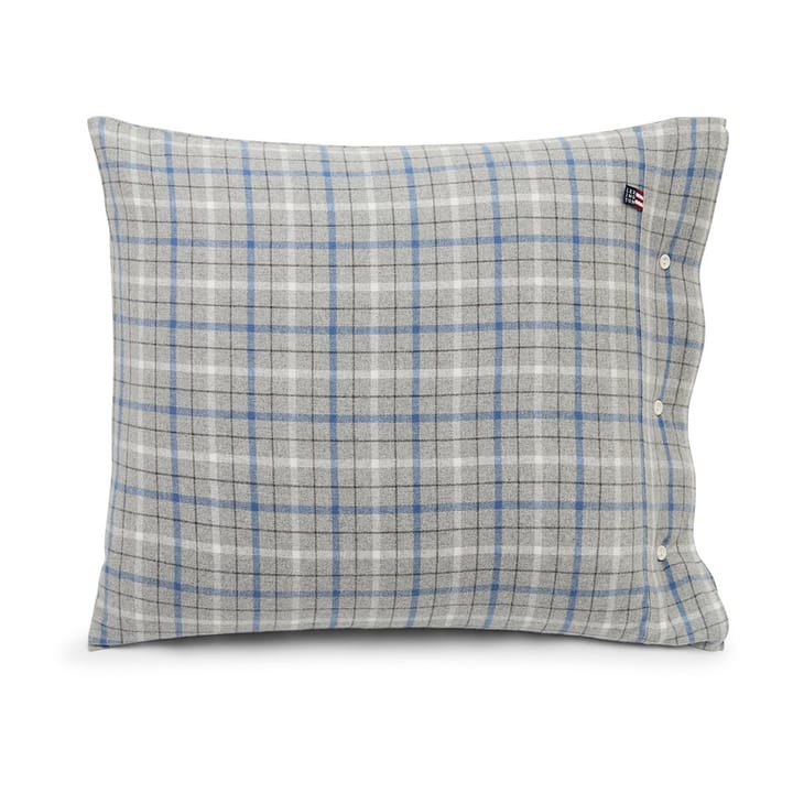 Checked Cotton Flannel pillowcase 50x60 cm - Grey-blue - Lexington