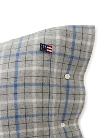 Checked Cotton Flannel pillowcase 50x60 cm - Grey-blue - Lexington
