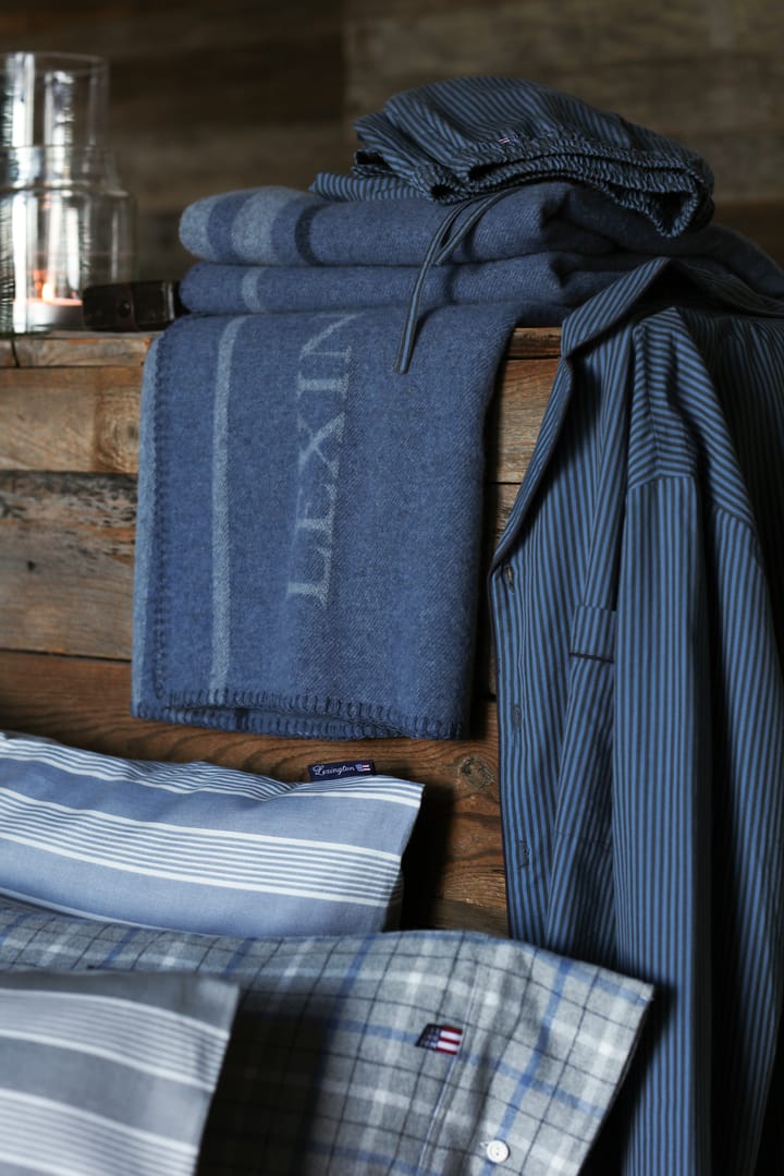 Checked Cotton Flannel pillowcase 50x60 cm, Grey-blue Lexington