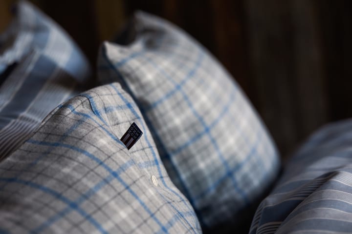 Checked Cotton Flannel pillowcase 50x60 cm, Grey-blue Lexington