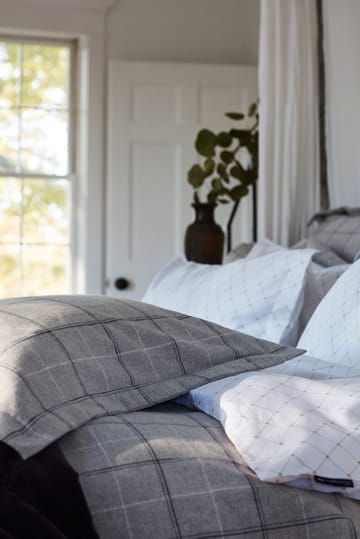 Checked Cotton Flannel pillowcase 50x60 cm - Light grey-dove - Lexington