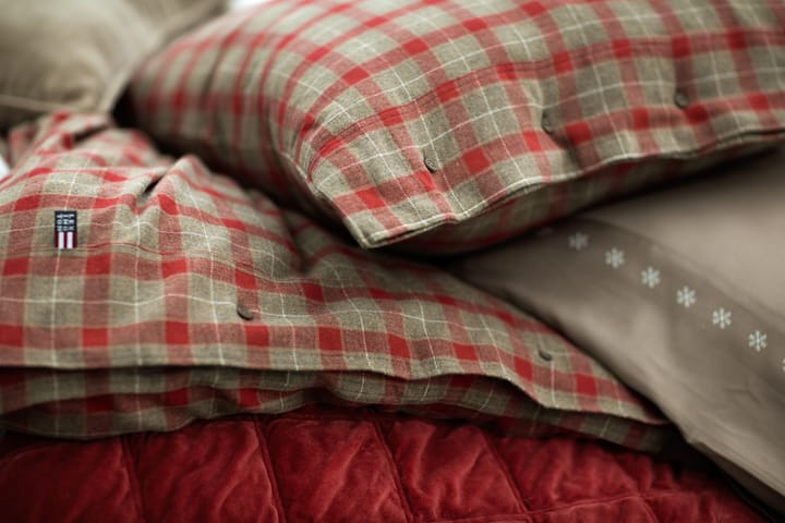 Checked Cotton Flannel pillowcase 50x90 cm - Mid Brown-red - Lexington