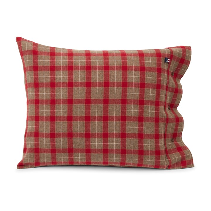 Checked Cotton Flannel pillowcase 65x65 cm - Mid Brown-red - Lexington