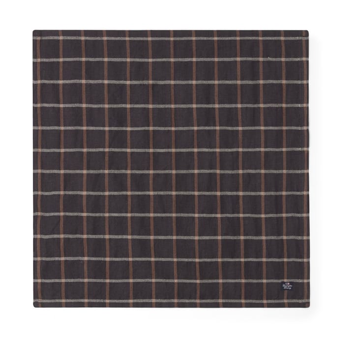 Checked Cotton Linen napkin 50x50 cm - Dark grey-beige - Lexington