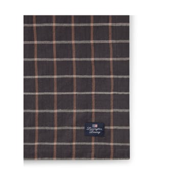 Checked Cotton Linen tablecloth 150x250 cm - Dark grey-beige - Lexington