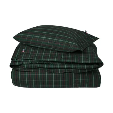 Checked cotton percale bedding set - Green-navy, 50x60 cm/150x210 cm - Lexington