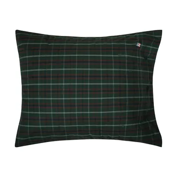 Checked cotton percale pillowcase - Green-navy, 50x60 cm - Lexington