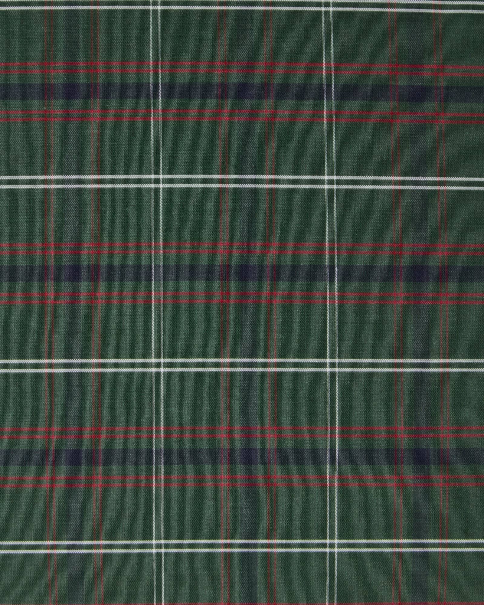 Checked cotton percale pillowcase, Green-navy, 50x60 cm Lexington