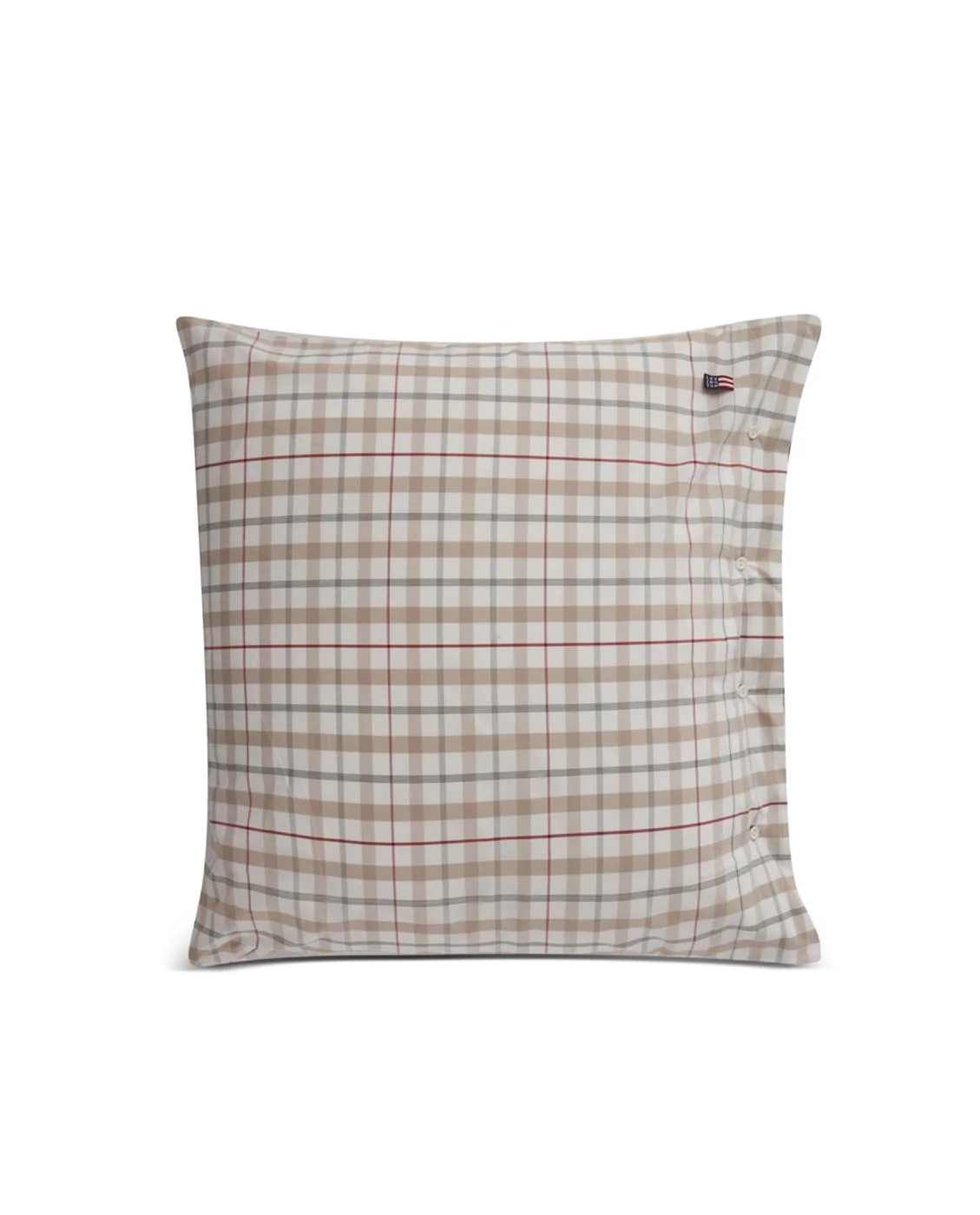 Checked cotton pillowcase Poplin 65x65 cm, White Lexington