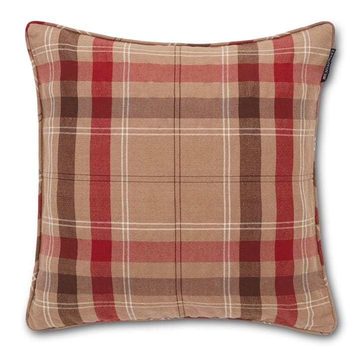 Checked Cotton Twill cushion cover 50x50 cm - beige-red - Lexington