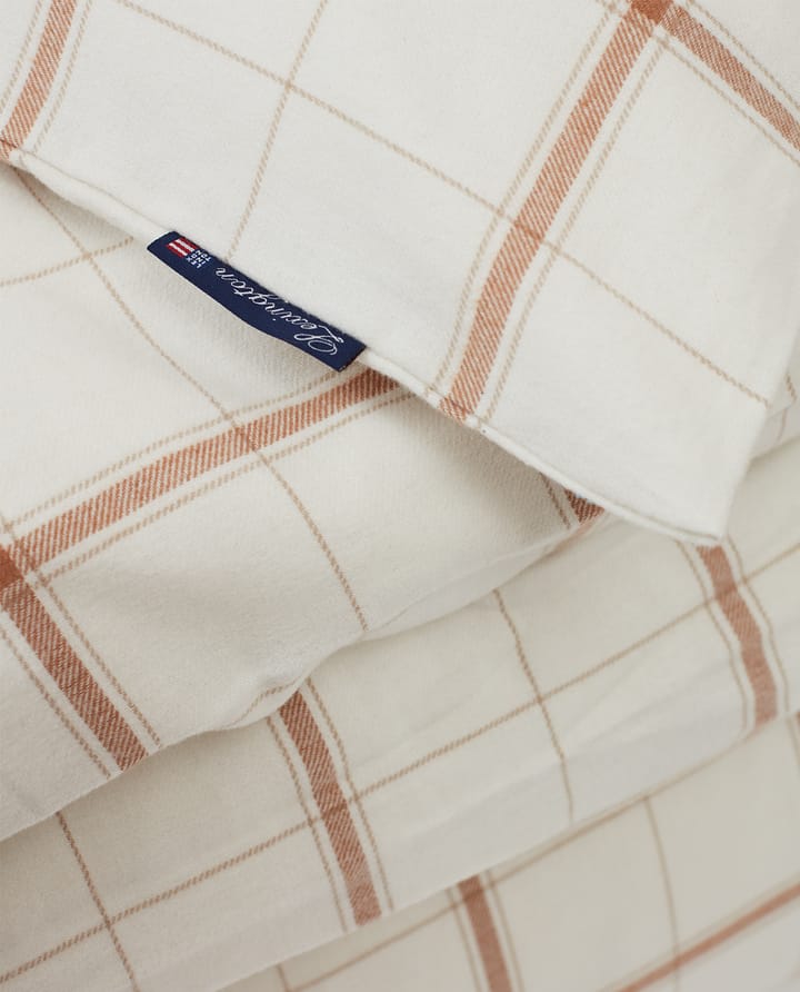 Checked duvet cover cotton-cashmere 150x210 cm - Off White-Beige - Lexington