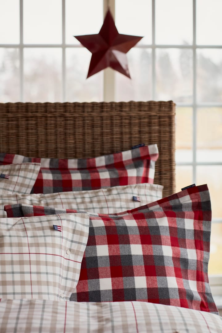 Checked Flannel pillowcase 50x60 cm - Red-dark grey - Lexington