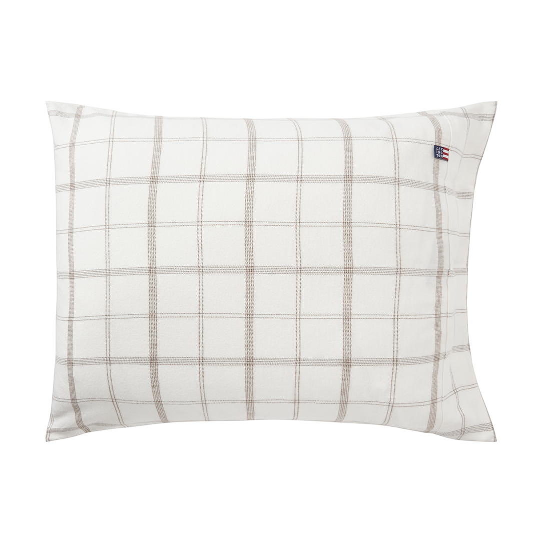 Lexington Checked Flannel pillowcase 50x60 cm White-brown