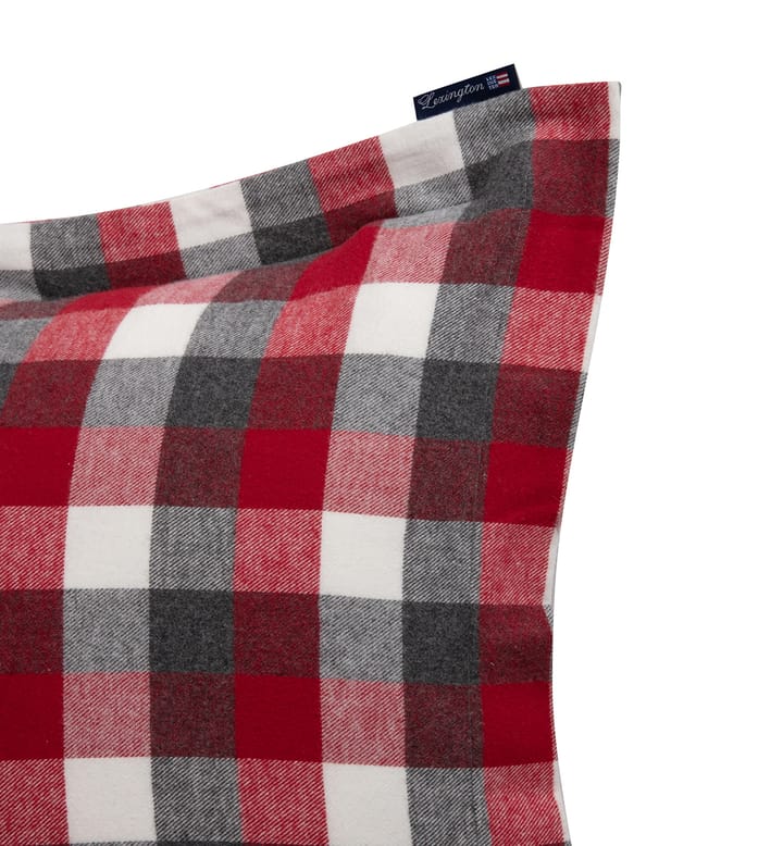 Checked Flannel pillowcase 50x90 cm - Red-dark grey - Lexington