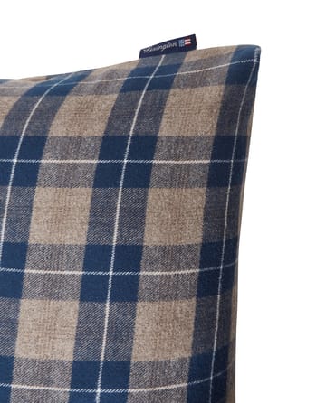 Checked Flannel Pillowcase 65x65 cm - Denim blue-beige - Lexington