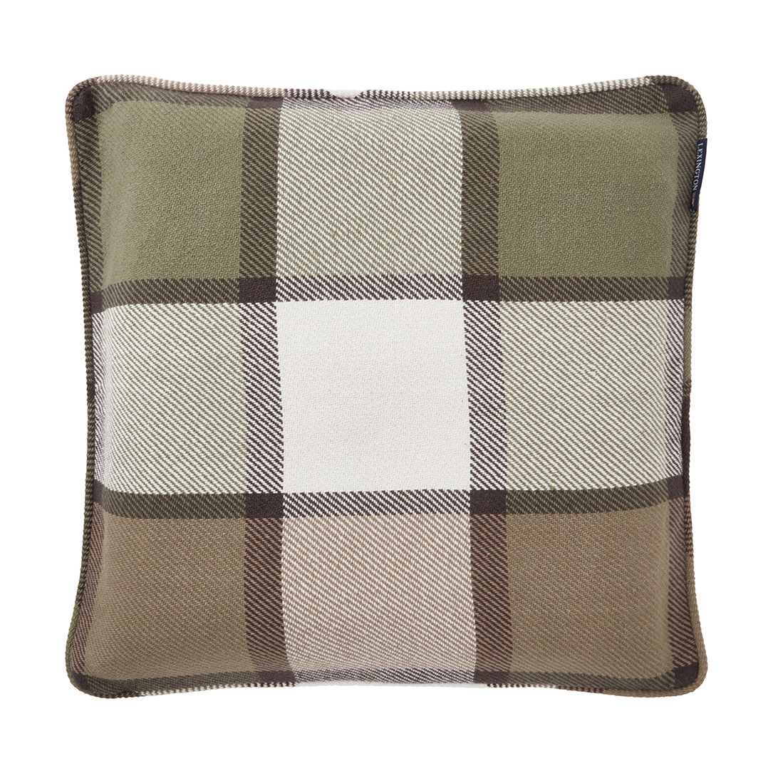 Lexington Checked heavy twill cushion cover 50x50 cm Olive