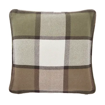 Checked heavy twill cushion cover 50x50 cm - Olive - Lexington