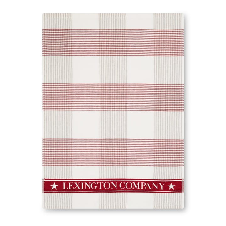 Checked kitchen towel 50x70 cm - white-red - Lexington