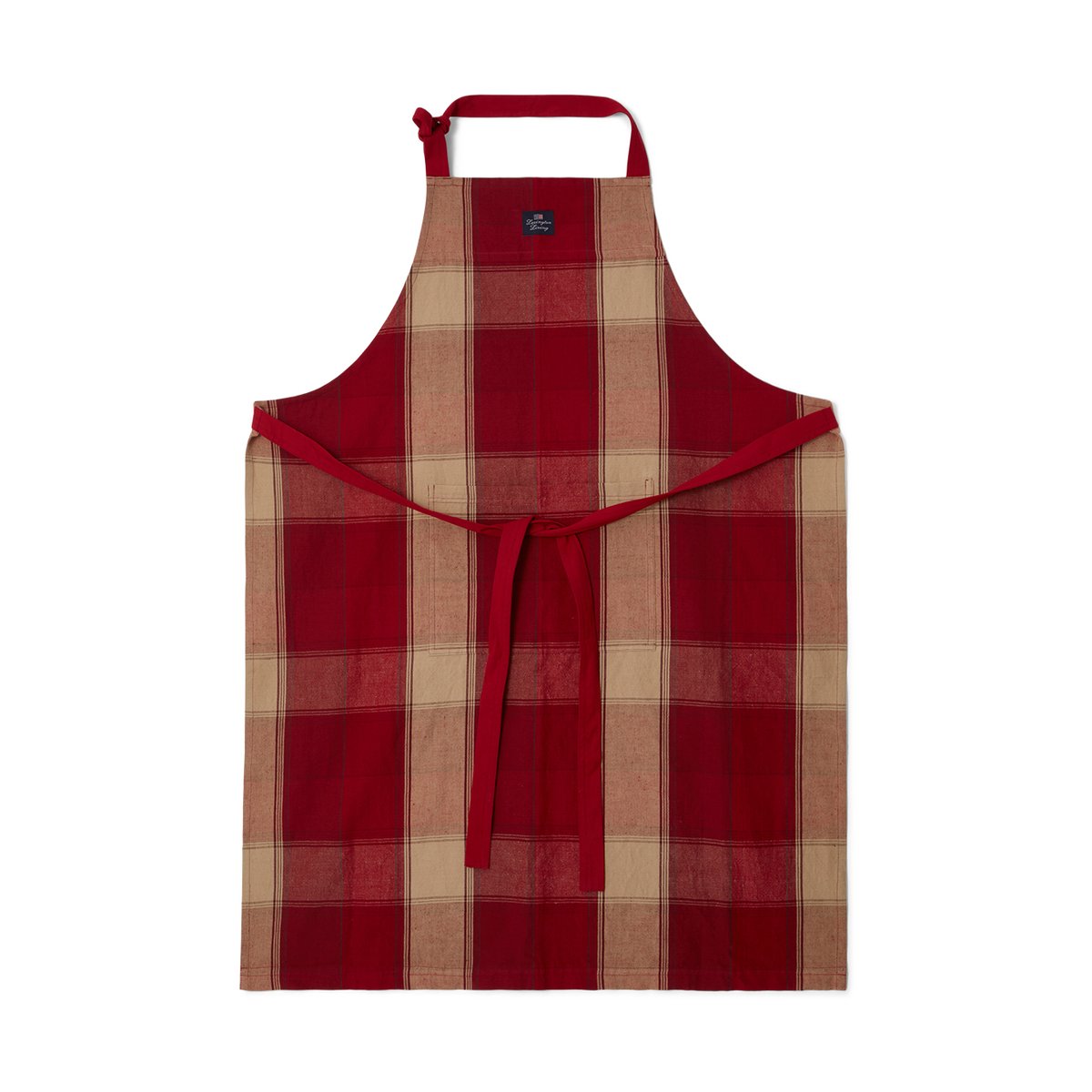 Lexington Checked linen-cotton apron 80x105 cm Red-beige