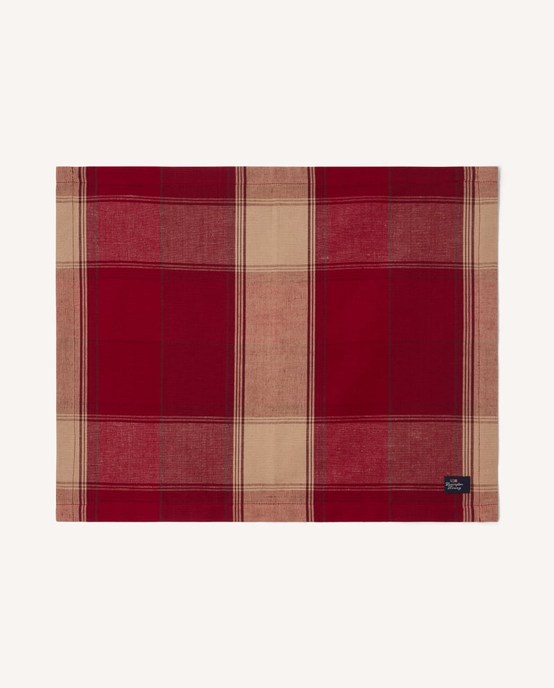 Lexington Checked linen-cotton placemat 40x50 cm Red-beige