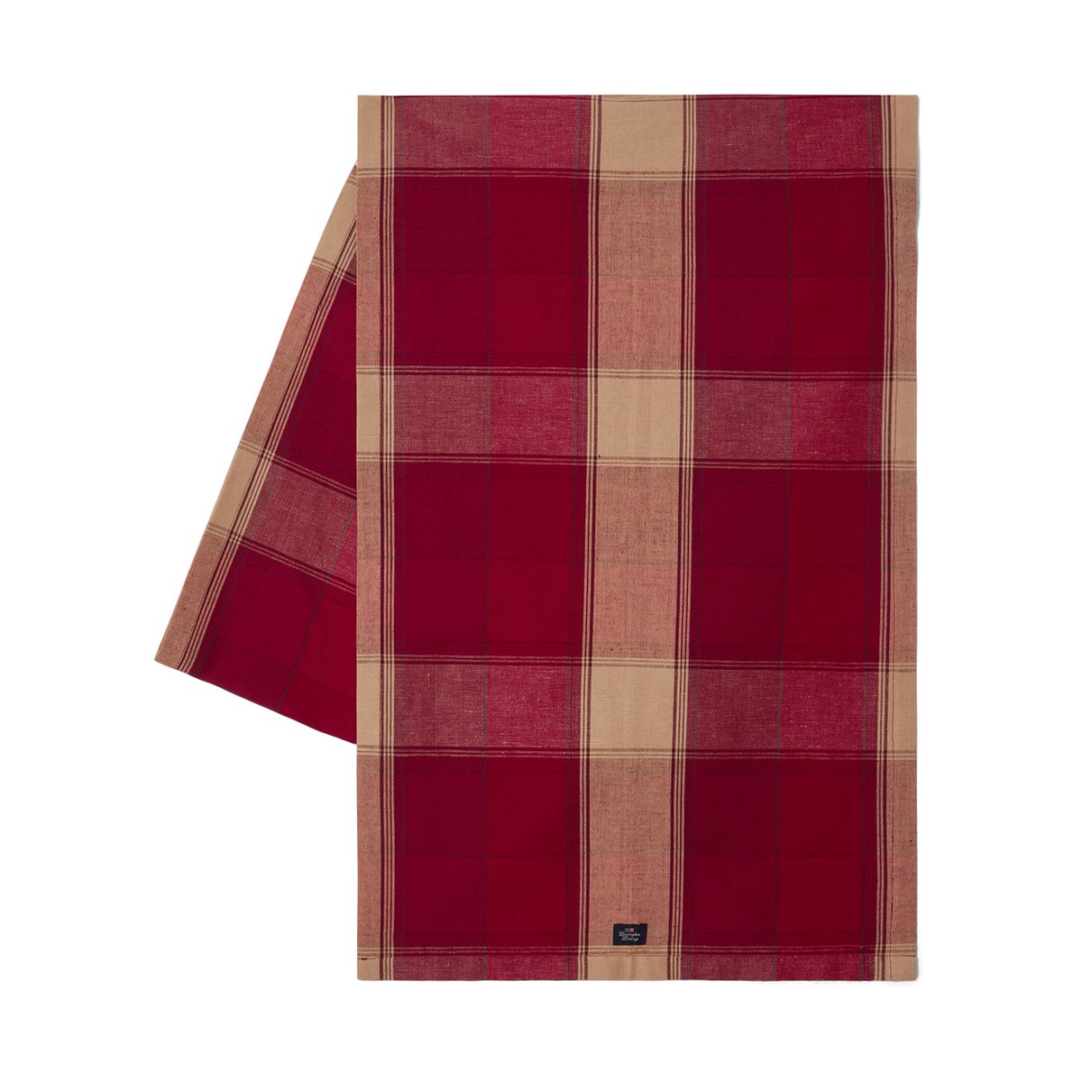 Lexington Checked linen-cotton runner 50x350 cm Red-beige