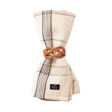 Checked Linen/Cotton fabric napkin 50x50 cm - Beige - Lexington