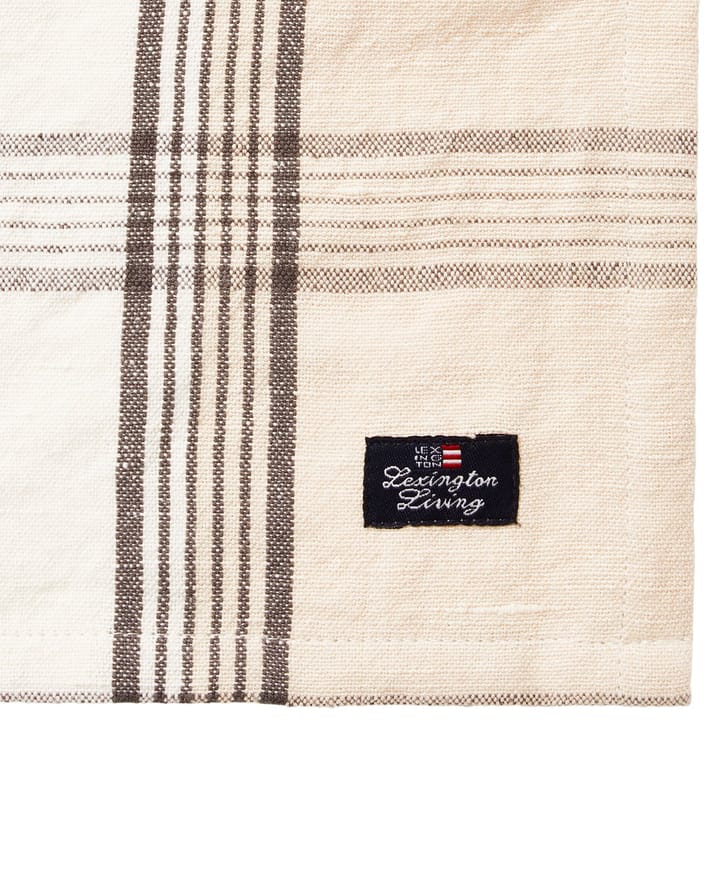 Checked Linen/Cotton fabric napkin 50x50 cm - Beige - Lexington