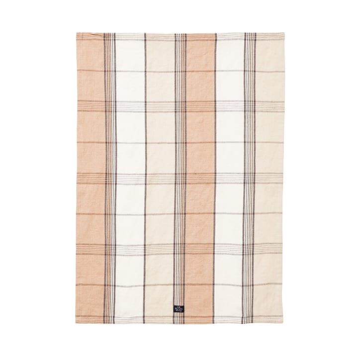 Checked Linen/Cotton kitchen towel 50x70 cm - Beige-white - Lexington