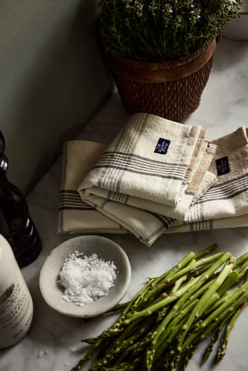 Checked Linen/Cotton kitchen towel 50x70 cm - Beige-white - Lexington