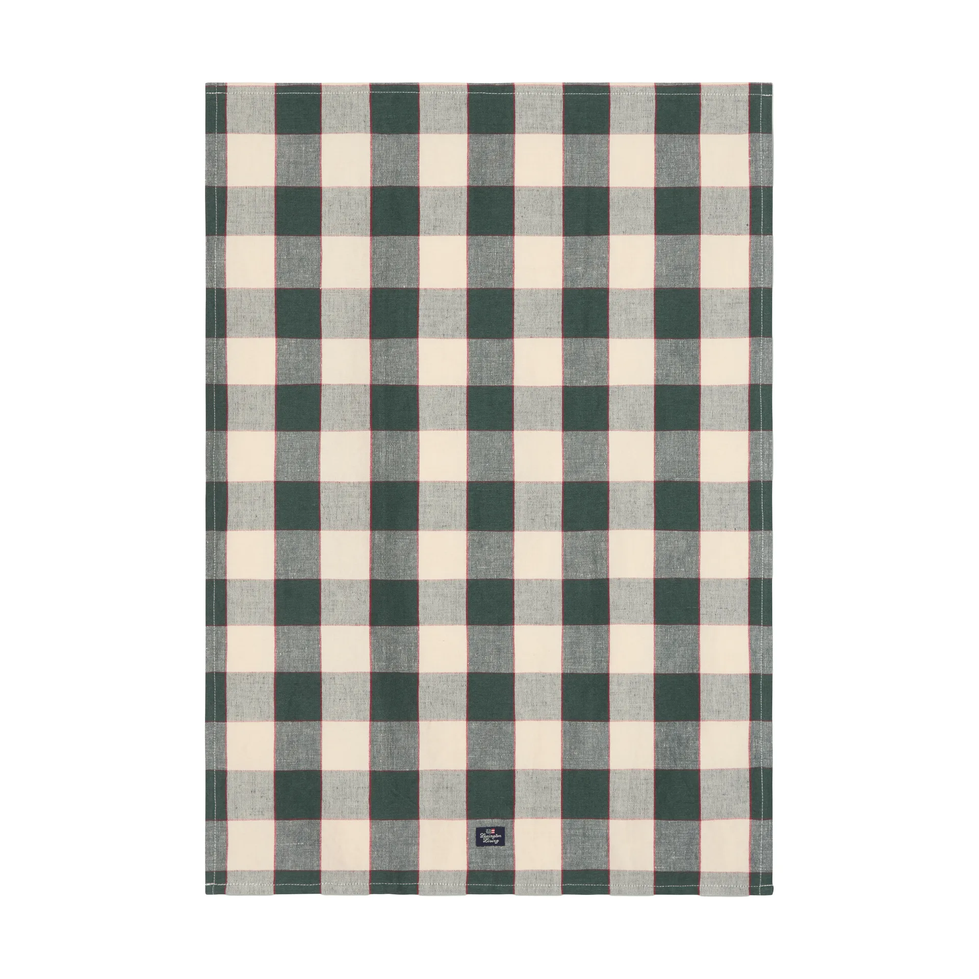 Checked linen/cotton kitchen towel 50x70 cm, Green-light beige-red Lexington