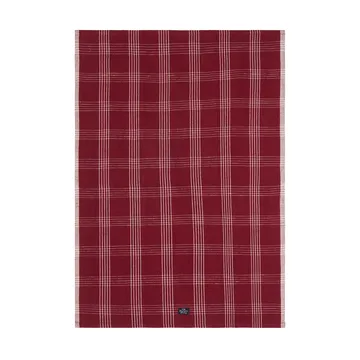Checked linen/cotton kitchen towel 50x70 cm - Red-white - Lexington