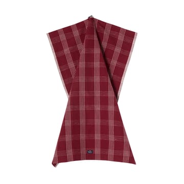 Checked linen/cotton kitchen towel 50x70 cm - Red-white - Lexington