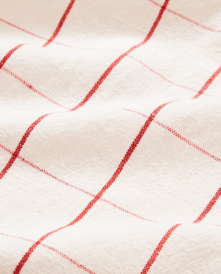 Checked Linen/Cotton kitchen towel 50x70 cm - White-red - Lexington